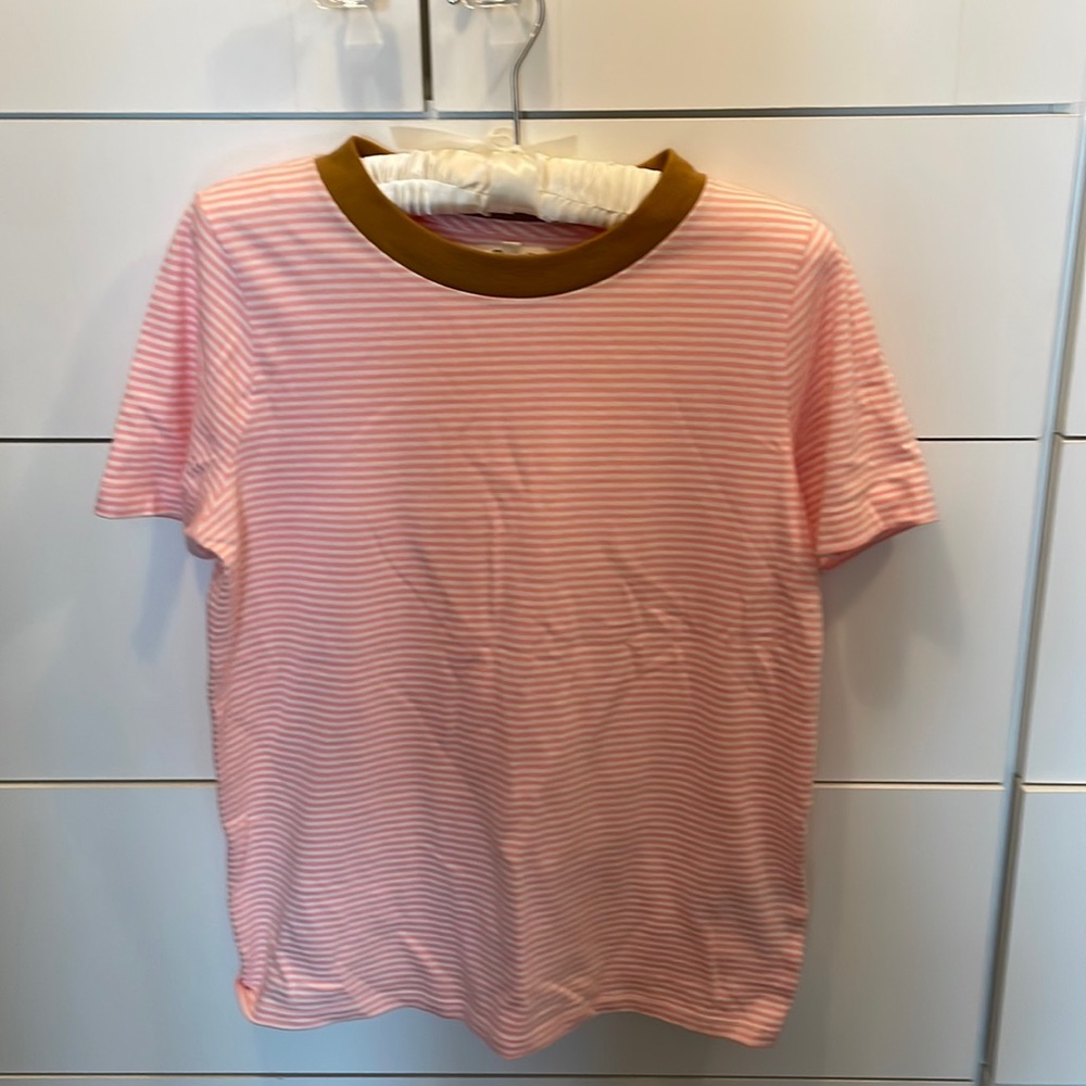 Madewell Pink & White Stripe T-shirt XS